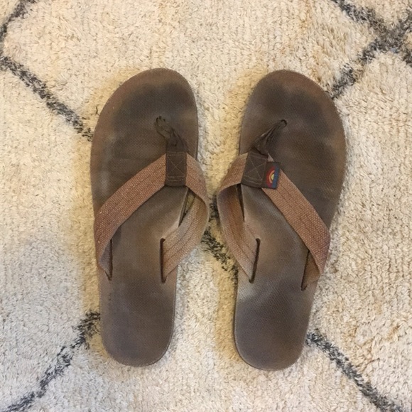 rainbow flip flops hemp